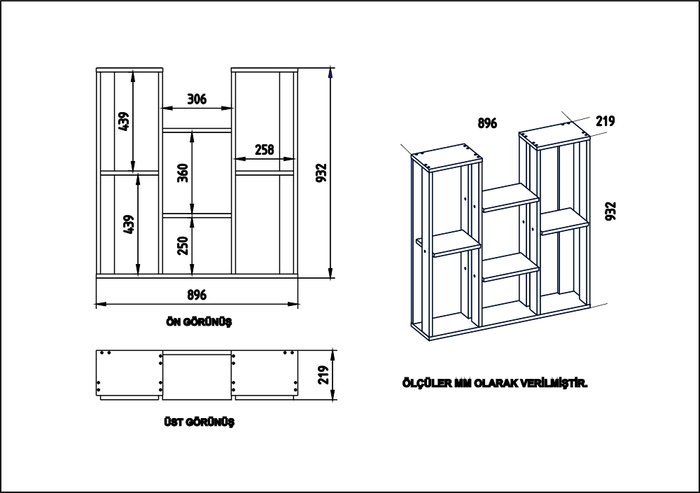 Hanah Home Estantería Multiusos Nevada - Walnut
